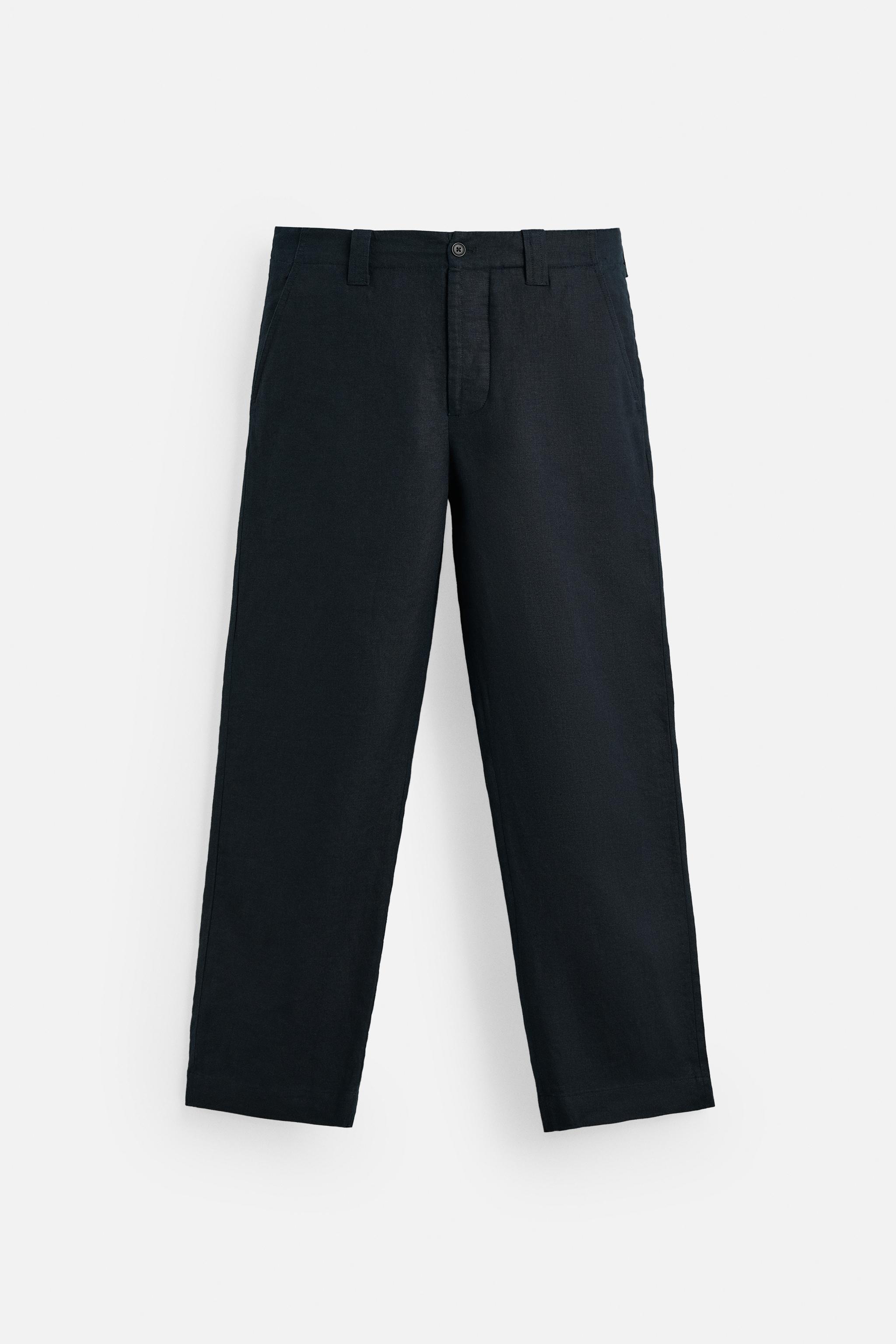 STRAIGHT FIT 100% LINEN PANTS